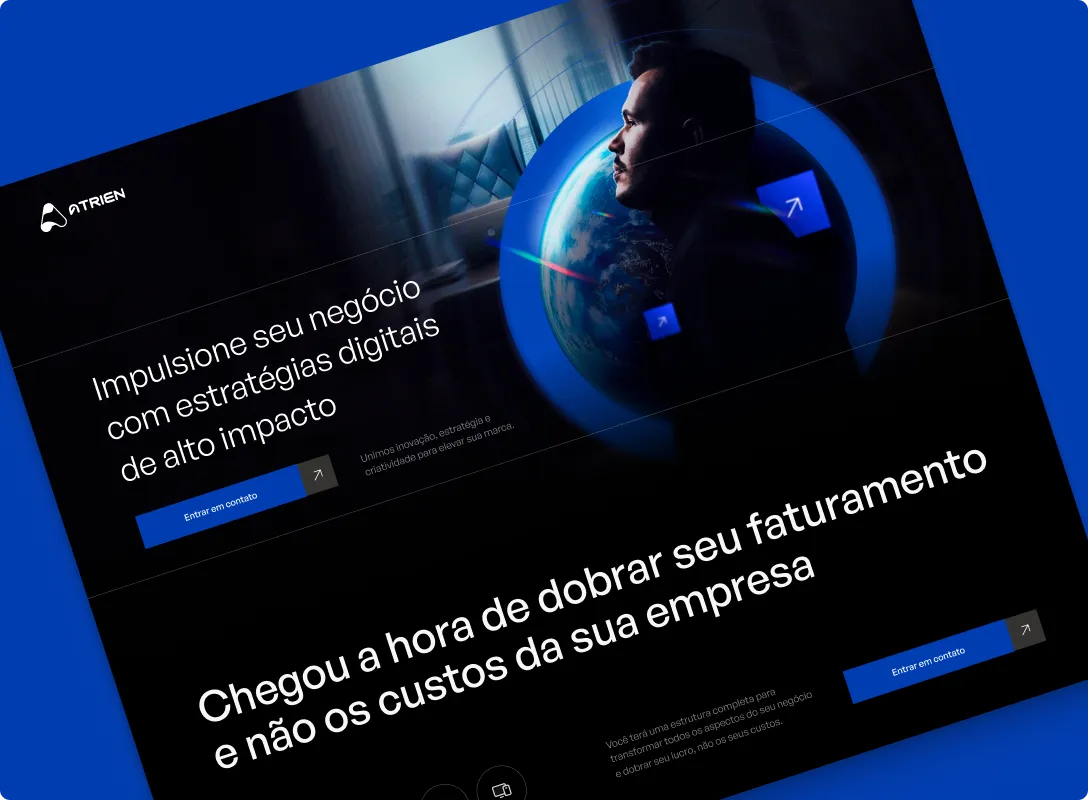 Site da Atrien, empresa de estratégias digitais