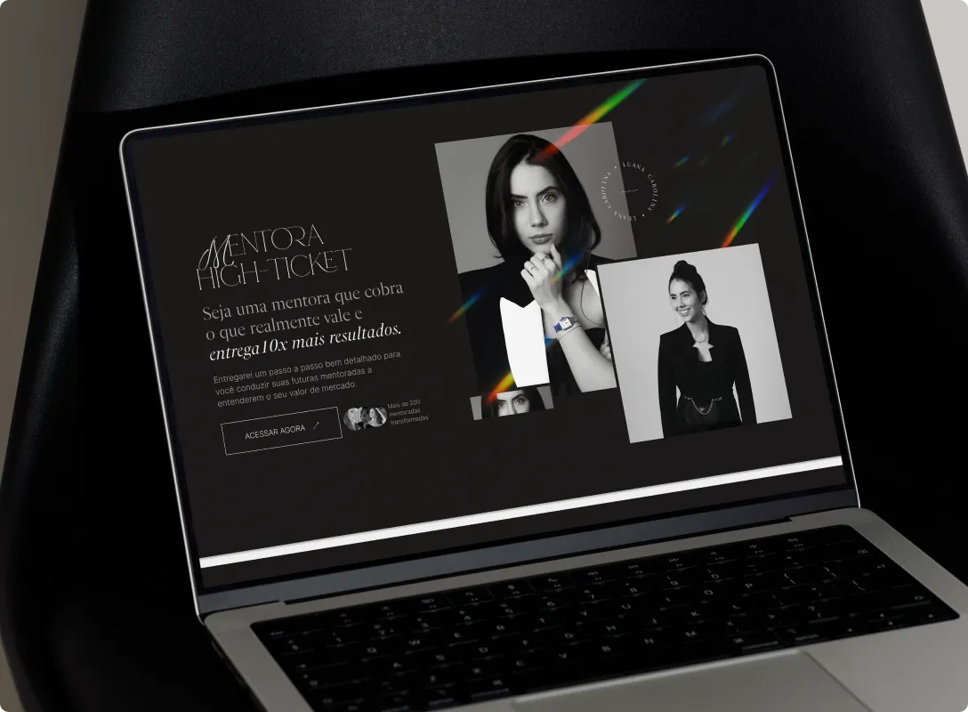 Site Mentora High Ticket em um MacBook